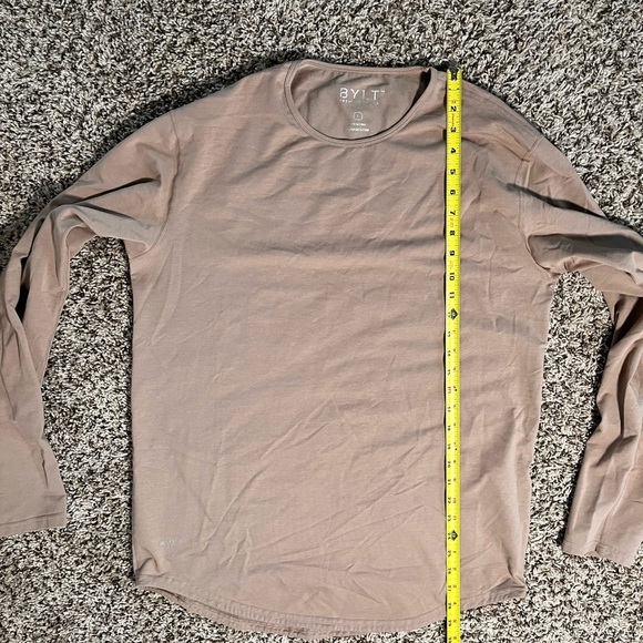 BYLT Drop-Cut Lux Long Sleeve Tee Shirt Light Brown Men's Size Large - Picture 6 of 7